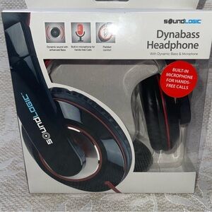 SoundLogic Dynabass Headphones - Black and Red